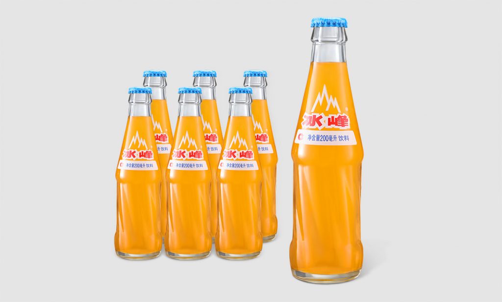 冰峰橙味汽水玻璃瓶装